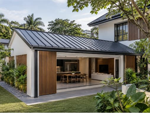 Home extension - metal roofing